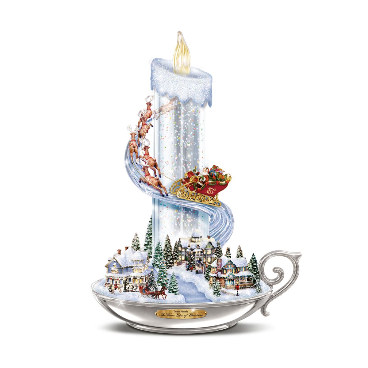 Thomas Kinkade 'Warm Glow Of Christmas' Table Centrepiece