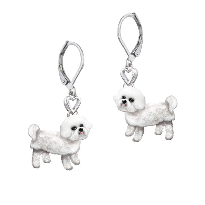 'Playful Pup' Bichon Frise Earrings