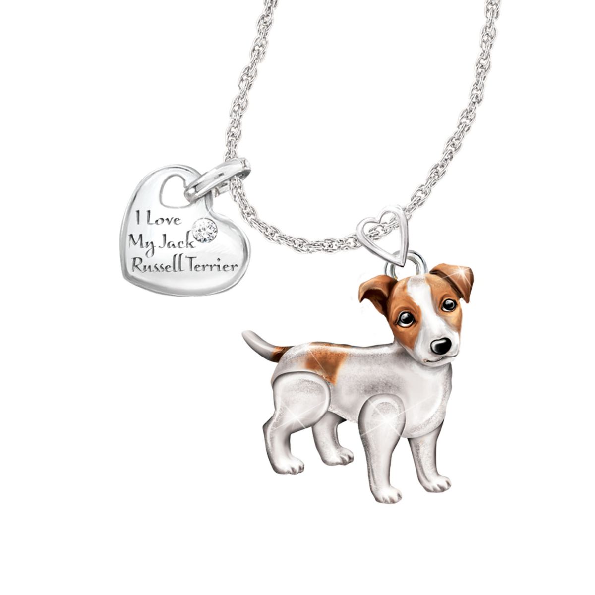 'Playful Pup' Jack Russell Diamond Pendant