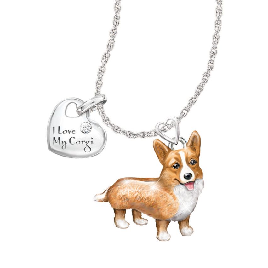 'Playful Pup' Corgi Diamond Pendant