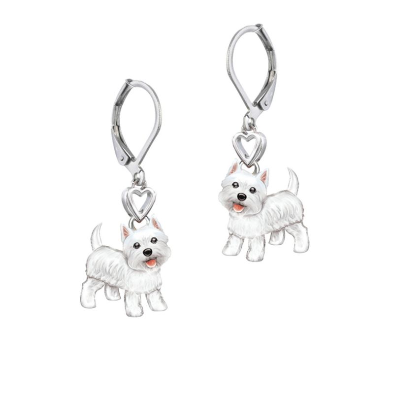 'Playful Pup' Westie Earrings