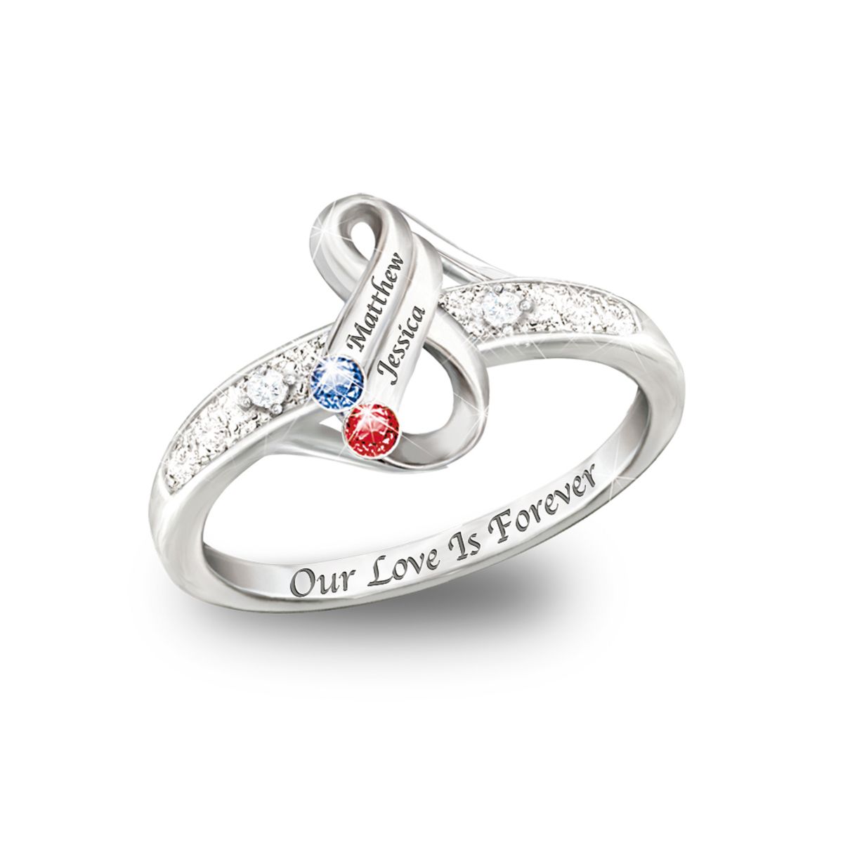 'Infinite Love' Personalised Birthstone Ring