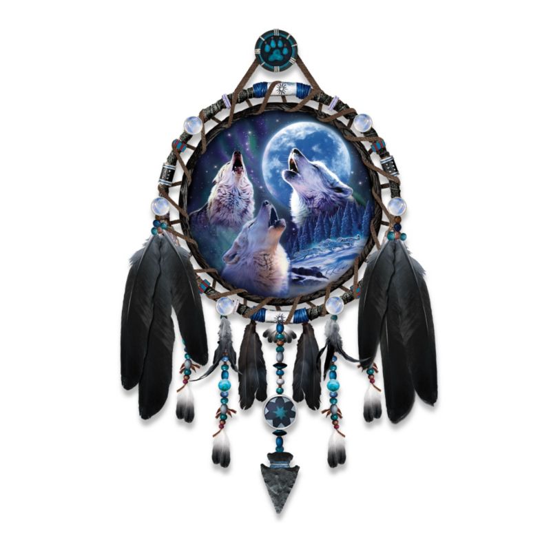 'Wolf Songs' Wolf Dreamcatcher Collector Plate