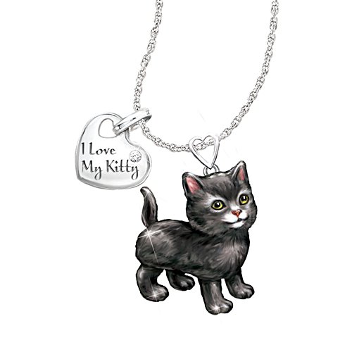‘Black Frisky Kitty’ Diamond Pendant