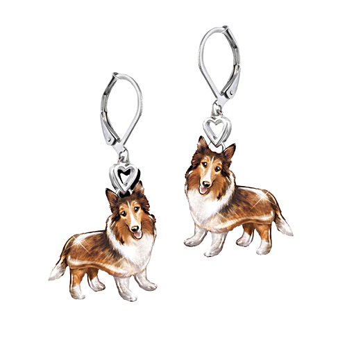 'Playful Pup' Collie Earrings