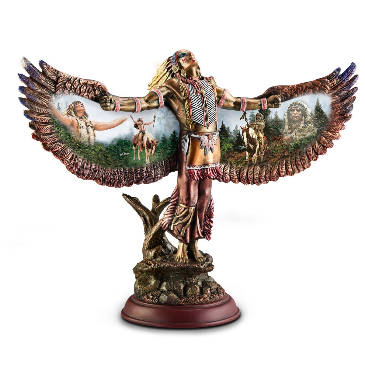 'Summoning The Chiefs' Native-American Eagle Sculpture