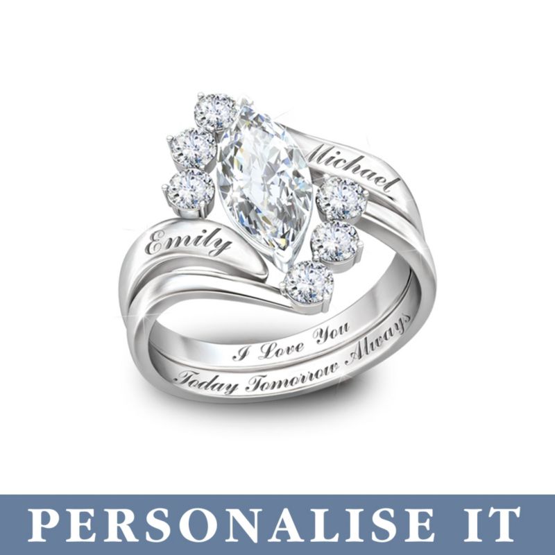 &#039;Love Completes Us&#039; Personalised Topaz Ring