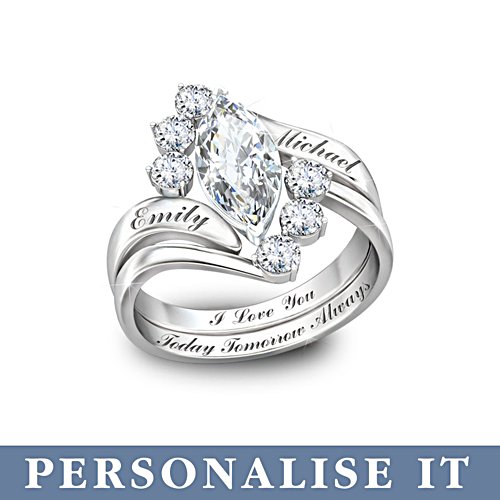 'Love Completes Us' Personalised Topaz Ring