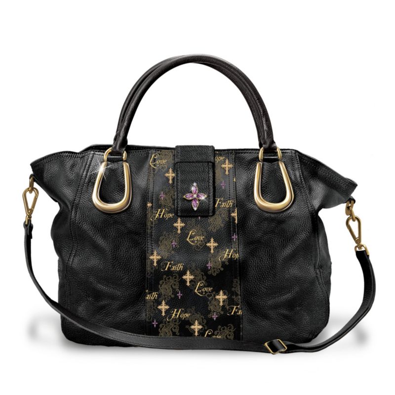 'Faith, Love And Hope' Inspirational Satchel-Style Handbag