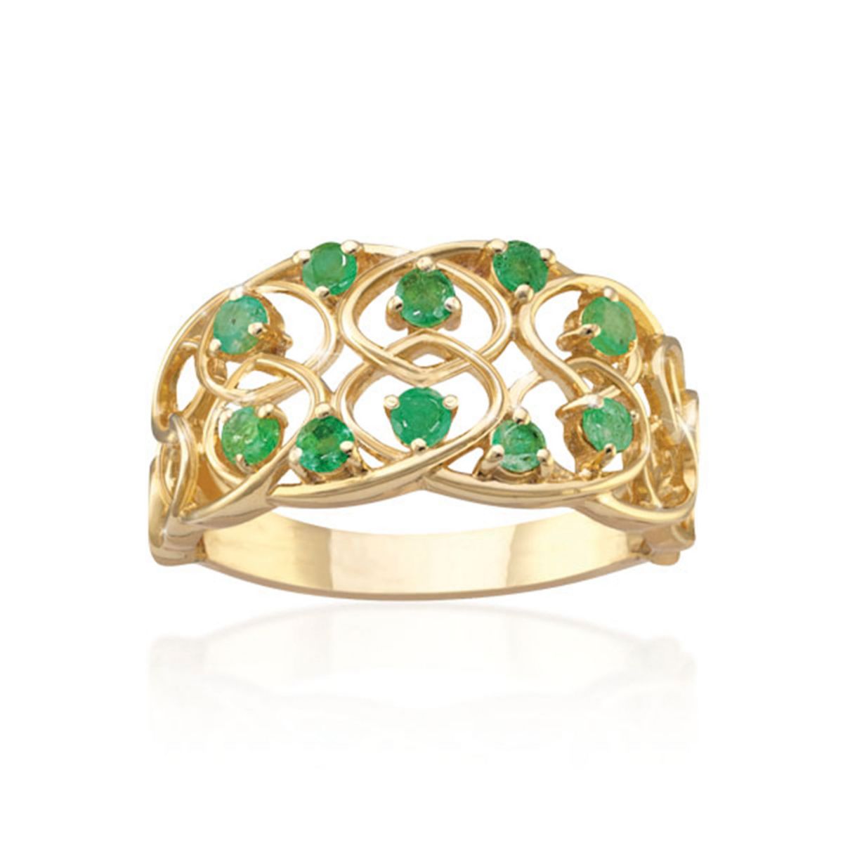 ‘Celtic Lace’ Emerald Ring