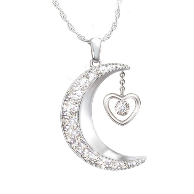 &#039;I Love You To The Moon And Back&#039; Daughter Diamond Pendant
