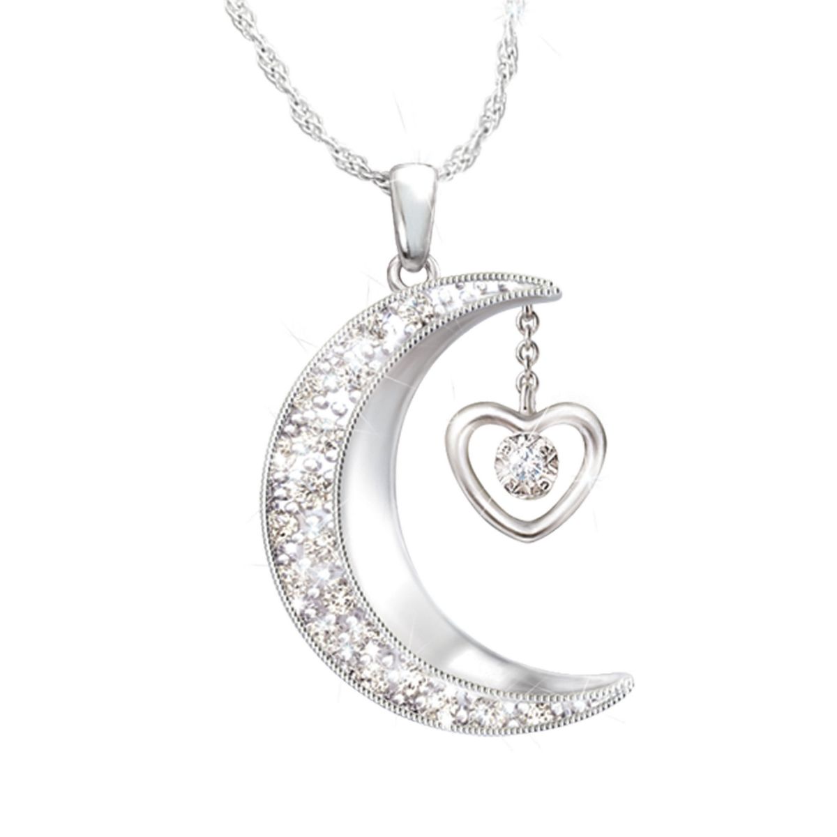 'I Love You To The Moon And Back' Daughter Diamond Pendant