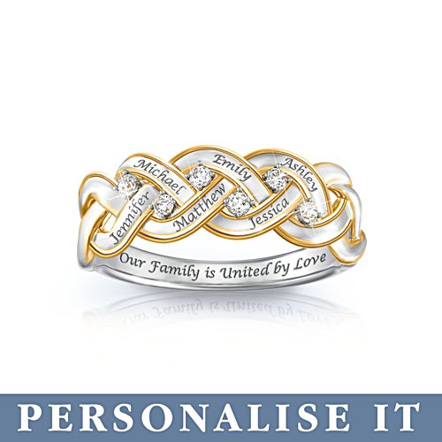 'Strength Of Family' Personalised Diamond Ring 