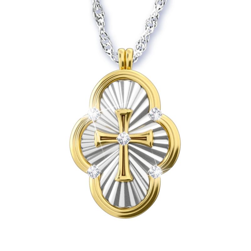 &#039;A Saint&#039;s Love Of Faith&#039; Diamond Cross Pendant