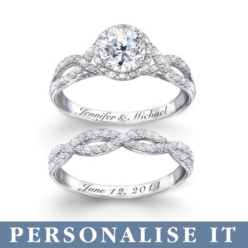 Entwined Diamonesk® Personalised Bridal Ring Set