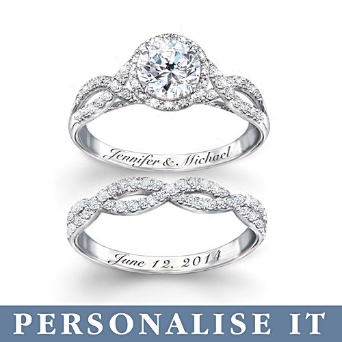 Entwined Diamonesk® Personalised Bridal Ring Set
