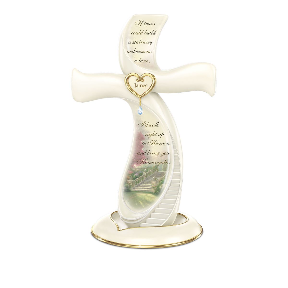 Thomas Kinkade 'Memories Of Love' Personalised Cross