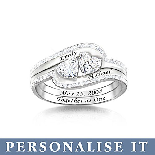 'Together As One' Personalised Interlock Ring 