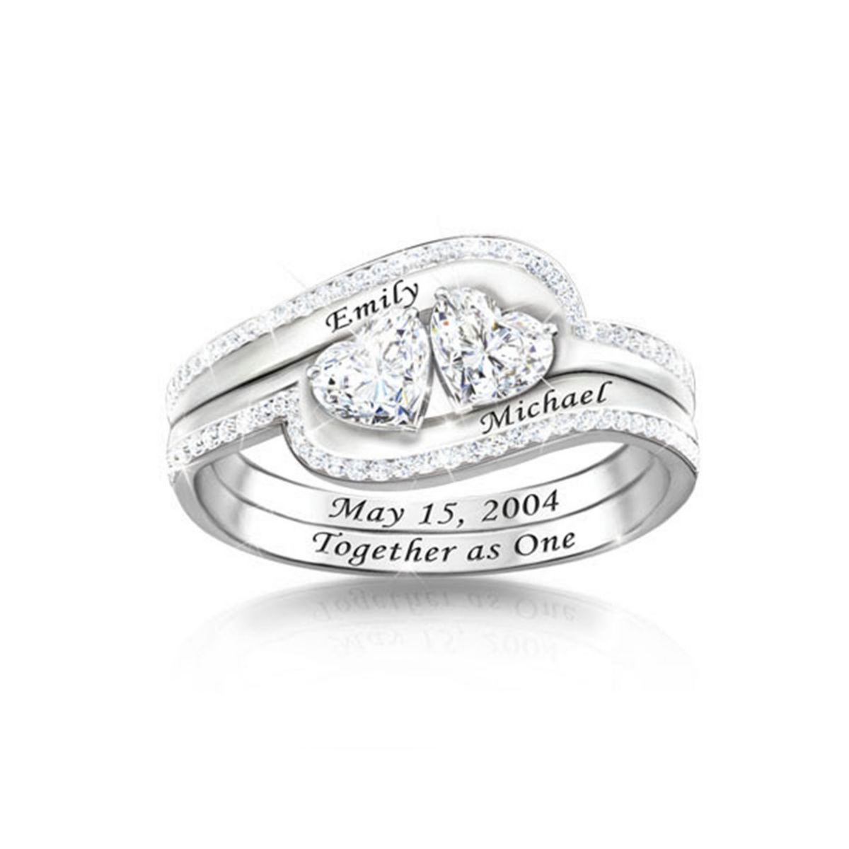 'Together As One' Personalised Interlock Ring
