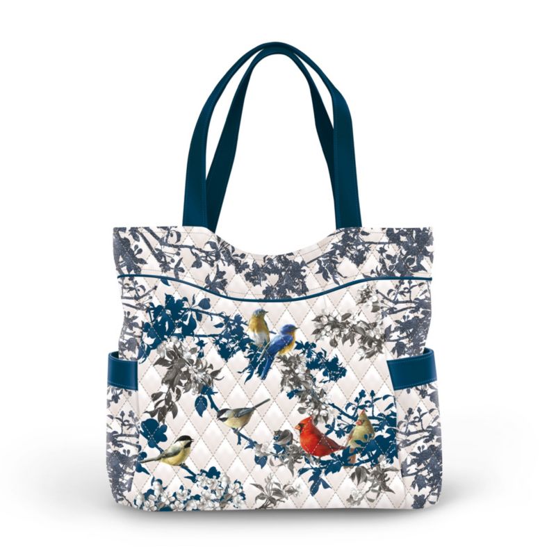 James Hautman 'Songs Of Spring' Bird Quilted Tote Bag