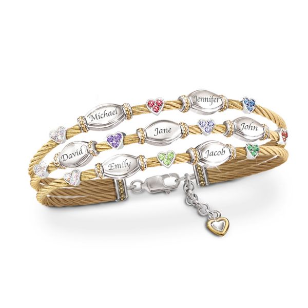 'Strength Of Family' Personalised Birthstone Bracelet