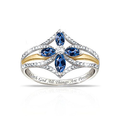 'The Promise Of Faith' Sapphire Cross Ring