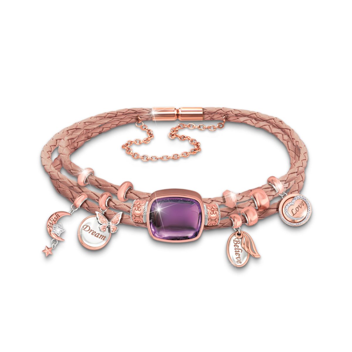 'Nature's Offerings' Leather And Copper Bead Bracelet