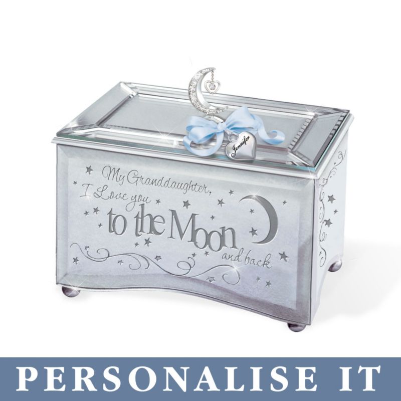 &#039;Granddaughter, I Love You&#039; Moon Personalised Music Box