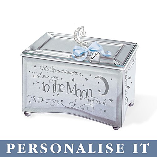 'Granddaughter, I Love You' Moon Personalised Music Box