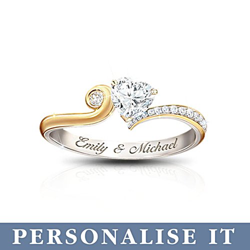 'You Make My Heart Smile' Personalised Ring