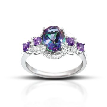 'Alluring Beauty' Topaz And Amethyst Ladies' Ring