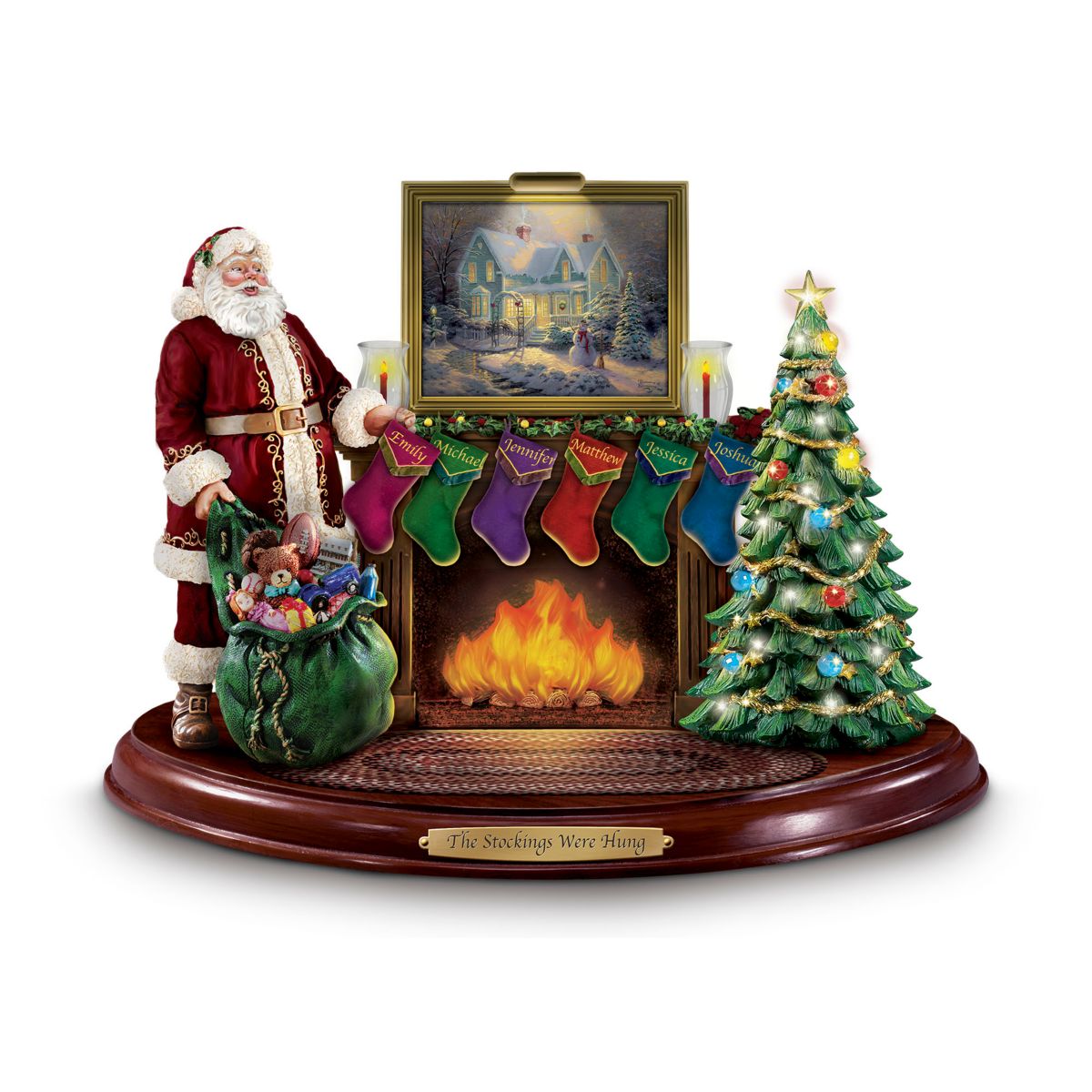 Thomas Kinkade 'Stockings Were Hung' Personalised Sculpture