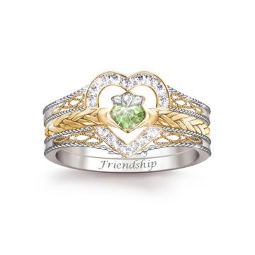 'Heart Of Ireland' Diamonesk Claddagh Stacking Ring