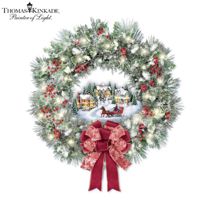 Thomas Kinkade 'A Holiday Homecoming' Wreath
