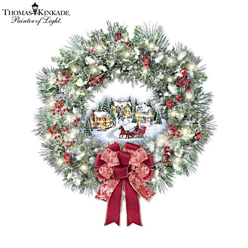 Thomas Kinkade 'A Holiday Homecoming' Wreath