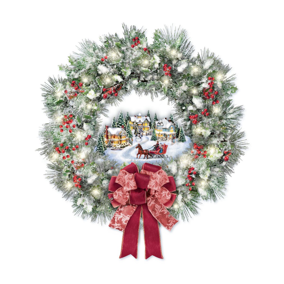 Thomas Kinkade 'A Holiday Homecoming' Wreath