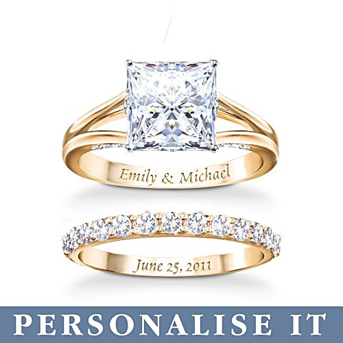 'Princess' Personalised Bridal Ring Set