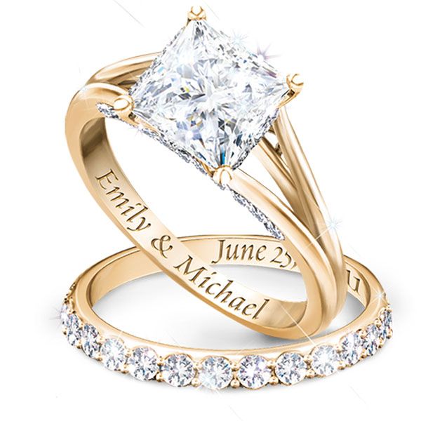 Personalised 18-Carat Gold-Plated Sterling Silver Diamonesk Ladies
