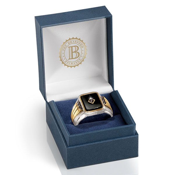 Black Label Onyx And Sapphire Men S Ring