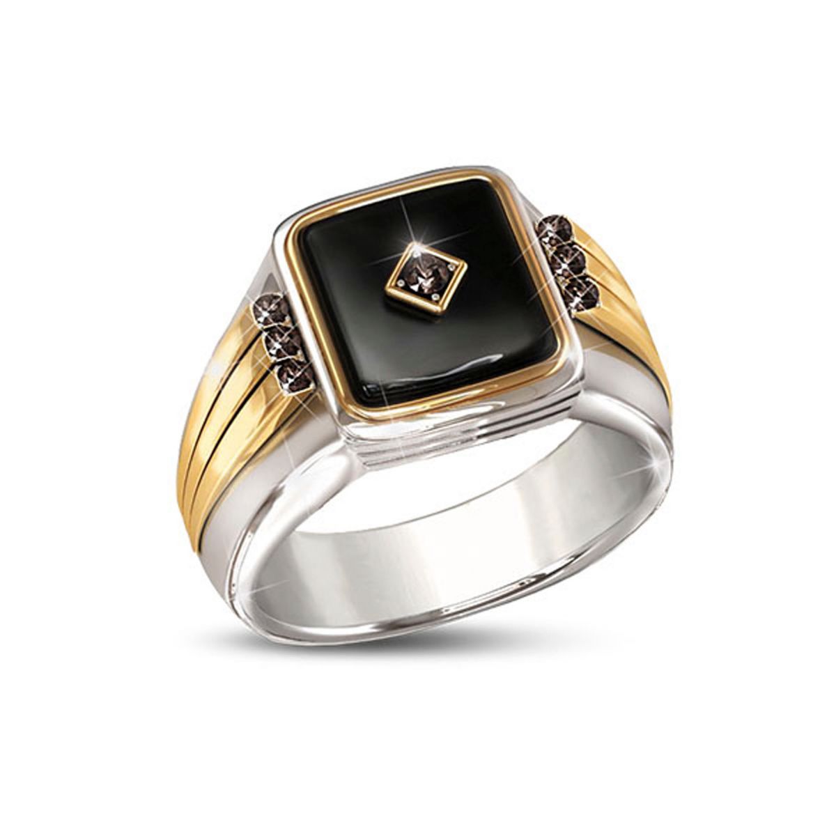 'Black Label' Onyx And Sapphire Men's Ring