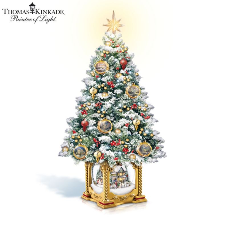 Thomas Kinkade &#039;Snow-Kissed Holiday Memories&#039; Tabletop Tree