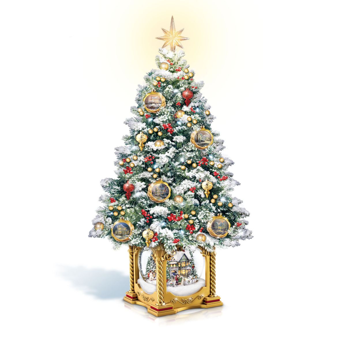 Thomas Kinkade 'Snow-Kissed Holiday Memories' Tabletop Tree