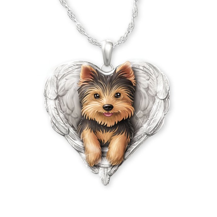 Yorkie Dog Canine Angel Remembrance Ladies' Pendant Necklace: 'Yorkies Are  Angels' Pendant