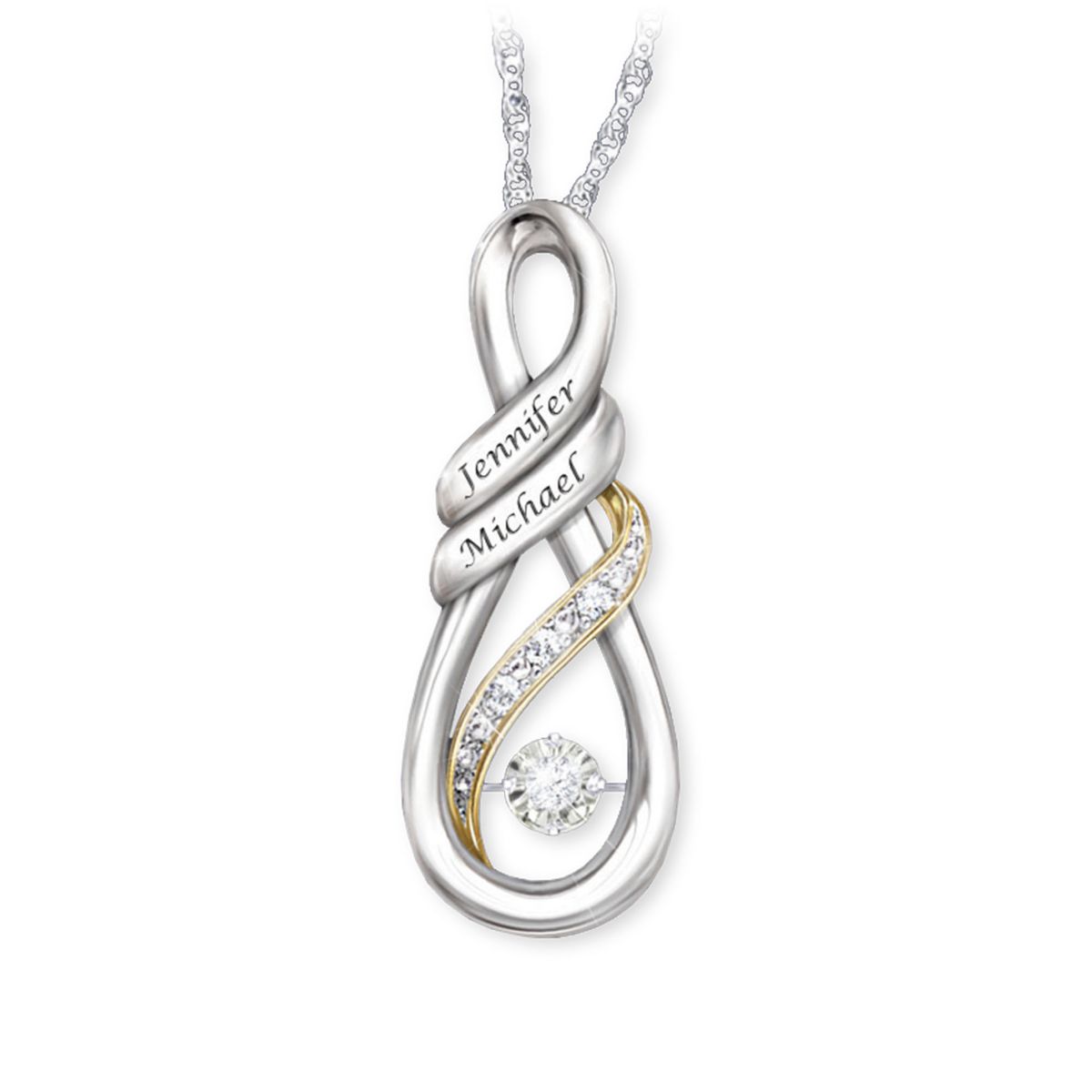 'I Love You' Personalised Diamond Pendant