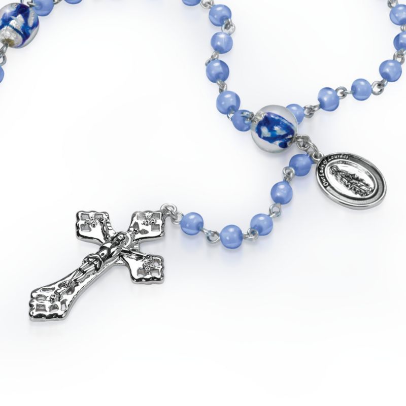 &#039;Lady Of Lourdes’ Artisan Glass Rosary