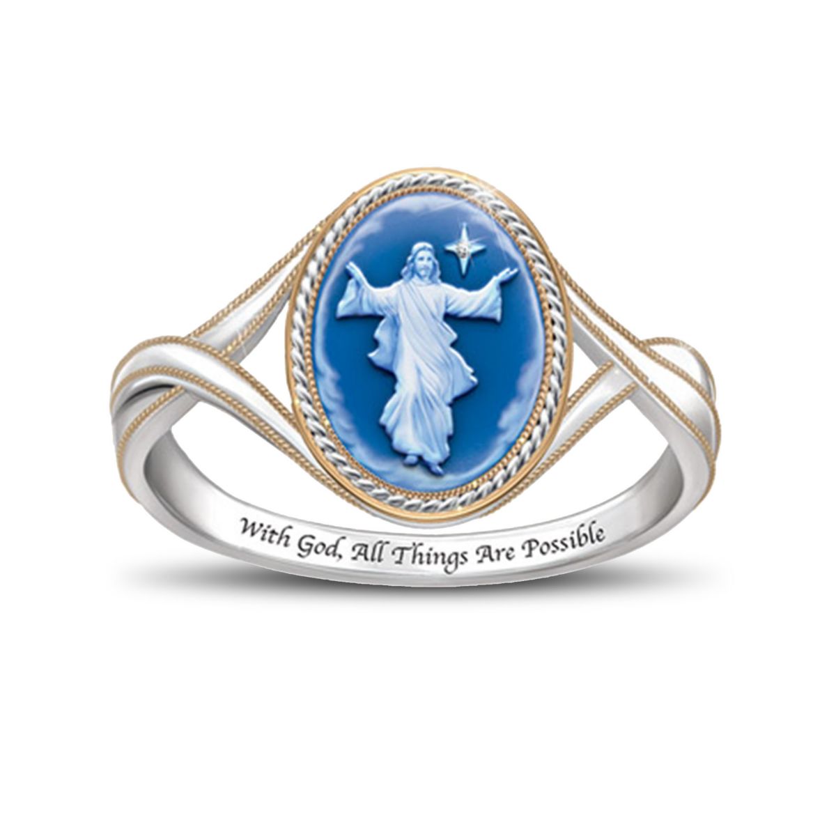 'Light Of The Lord' Jesus Cameo Ring
