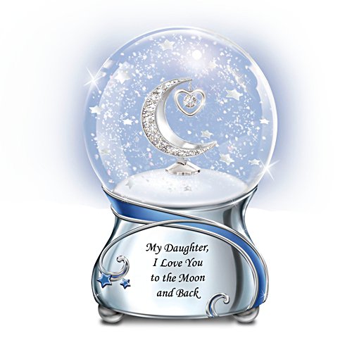'Daughter, I Love You To The Moon' Music Glitter Globe