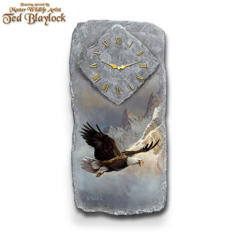 Ted Blaylock 'Breaking The Clouds' Eagle Art Wall Clock