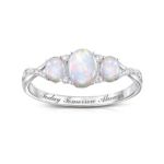 Faith Religion Solid Sterling Silver White Topaz Ladies Ring Light Of Our Love Ring