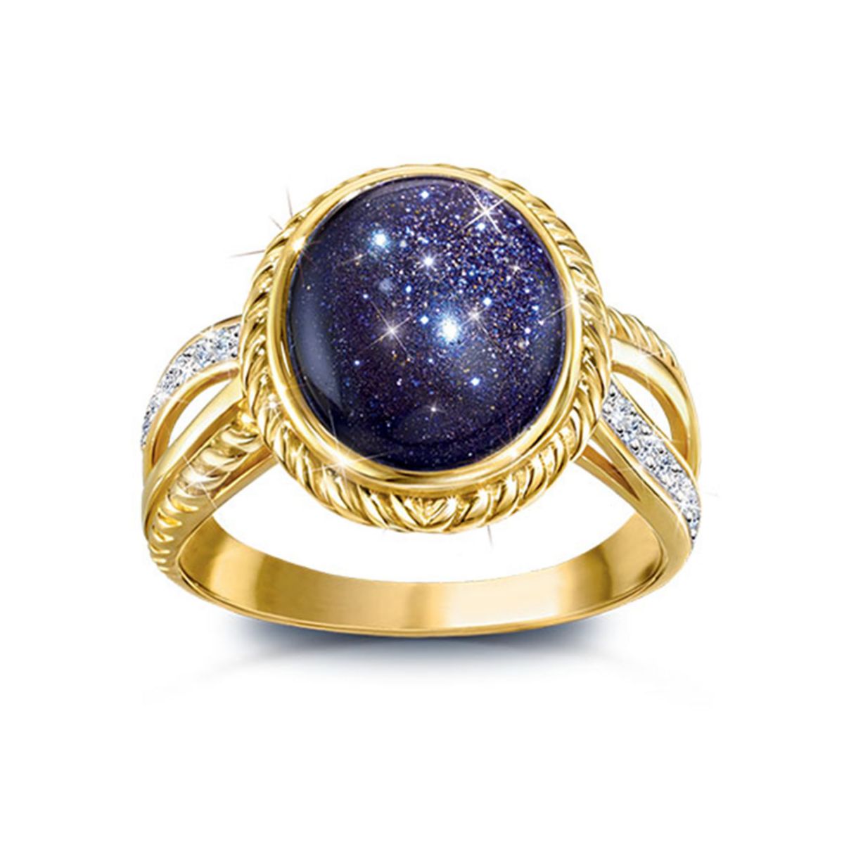 'Stars In The Night' Midnight Goldstone Ring